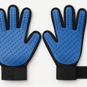 13 Left and Right Hand Pet Grooming Gloves Pair Professional Deshedding Mitts for Efficient Hair Removal and Massage for Dogs Cats Horses 2 Piece