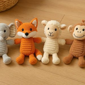 25 Squeaky Plush Dog Toys with Crinkle Paper Soft Fabric Chew Toy for Puppies and Small Medium Breeds Interactive Fetch Play Boredom Relief