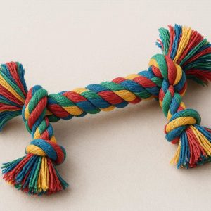 Soft Cotton Rope Dog Toy for Teething Puppies Washable Fabric Tugging Bone for Small Breeds Dental Health and Interactive Play Multi Color