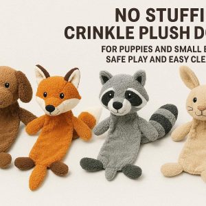 Interactive Soft Plush Dog Toy with No Stuffing Crinkle Animal Toy for Puppies and Small Breeds Safe Play and Easy Cleaning Multi Design