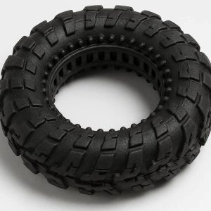 Tough Rubber Tire Dog Toy for Heavy Chewers Interactive Ring Toy with Textured Tread for Aggressive Breeds Boredom Relief and Fetch Play